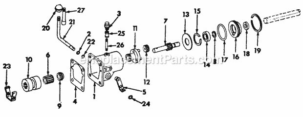 Creeper Drive Diagram and Parts List for 122  Cub Cadet Lawn Tractor